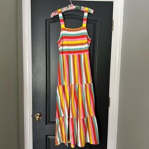 J. Crew Multicolored Striped Tiered Sundress | Size S